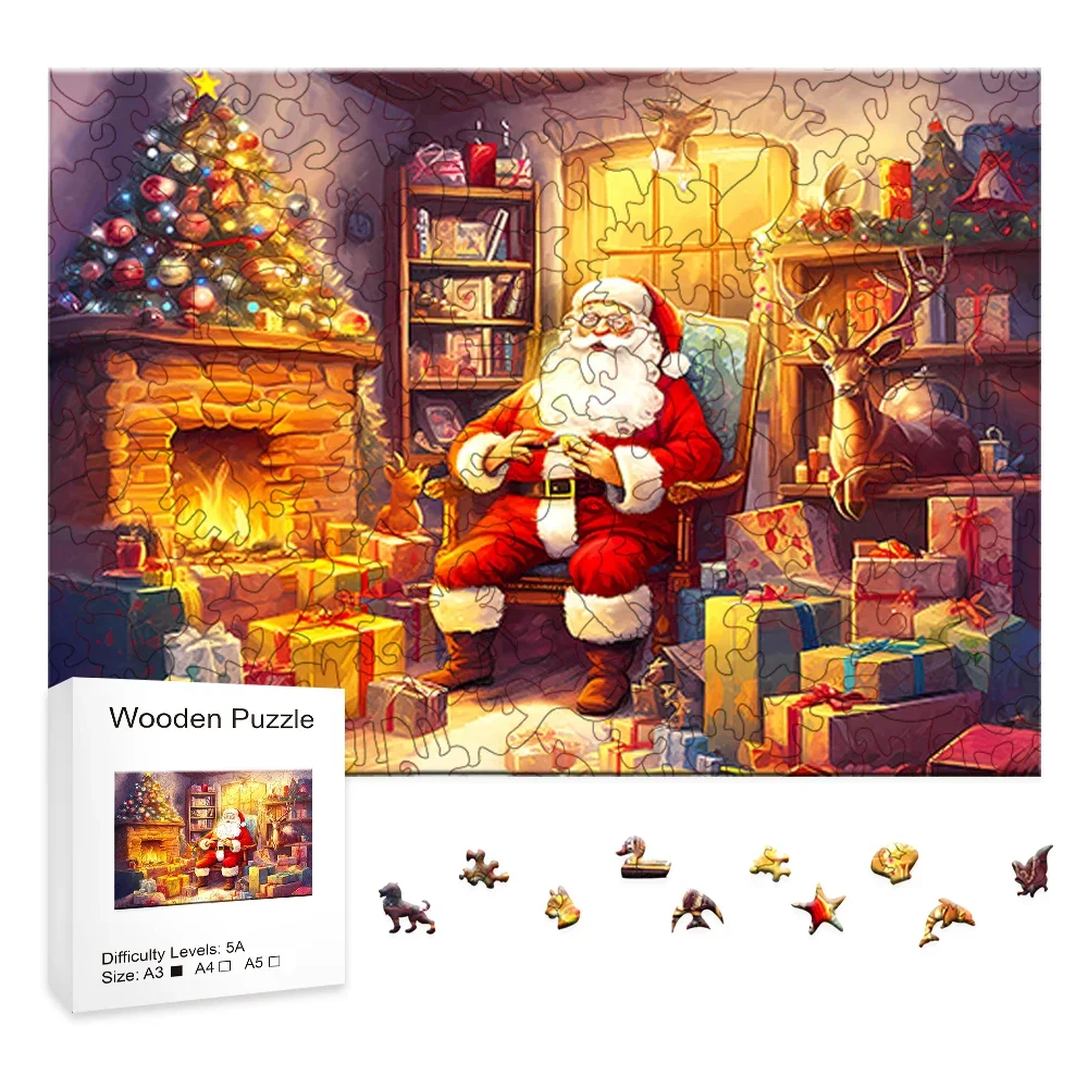 

Adult wooden puzzle with unique animal shape wooden puzzle is the perfect gift for Santa Claus's Christmas house