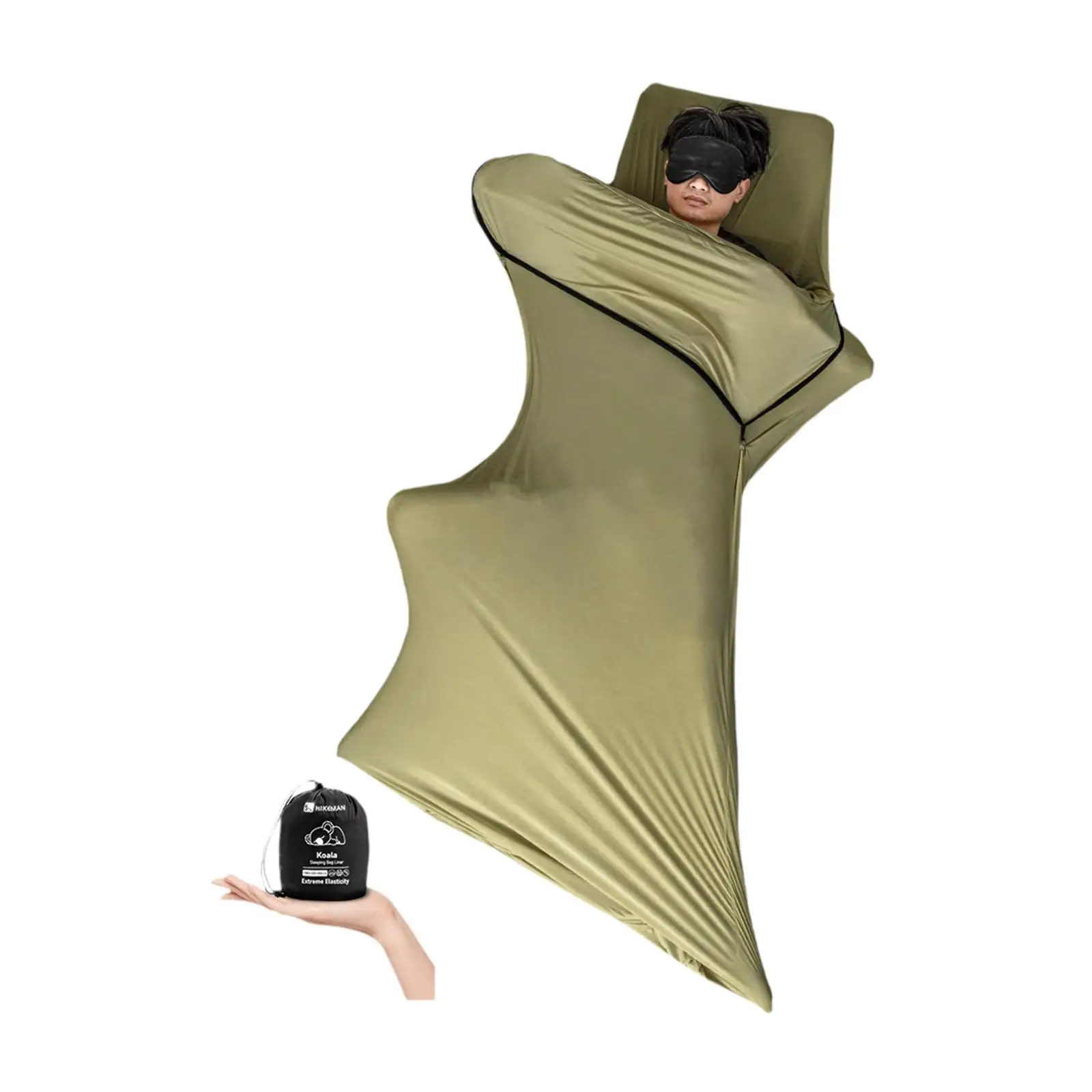 

Sleeping Bag Liner Sleep Sack Soft Breathable Skin-friendly Dirt-proof Full-body Wrap Camping Sheet for Trains Hiking Outside