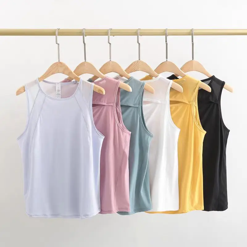 

Lemon Hollow Out Buttery Soft Sportswear Running Sport Shirts Yoga Top For Women Loose Fit Workout Tank Gym Wear Sleeveless Vest