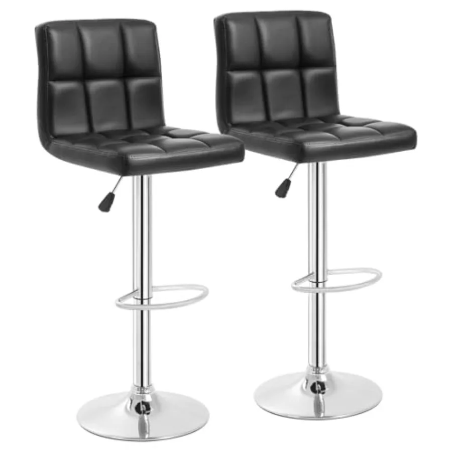 

Counter Height Swivel Bar Stools PU Leather Padded with BackSet of 2 Height Adjustable Counter Stool s Dining Chair