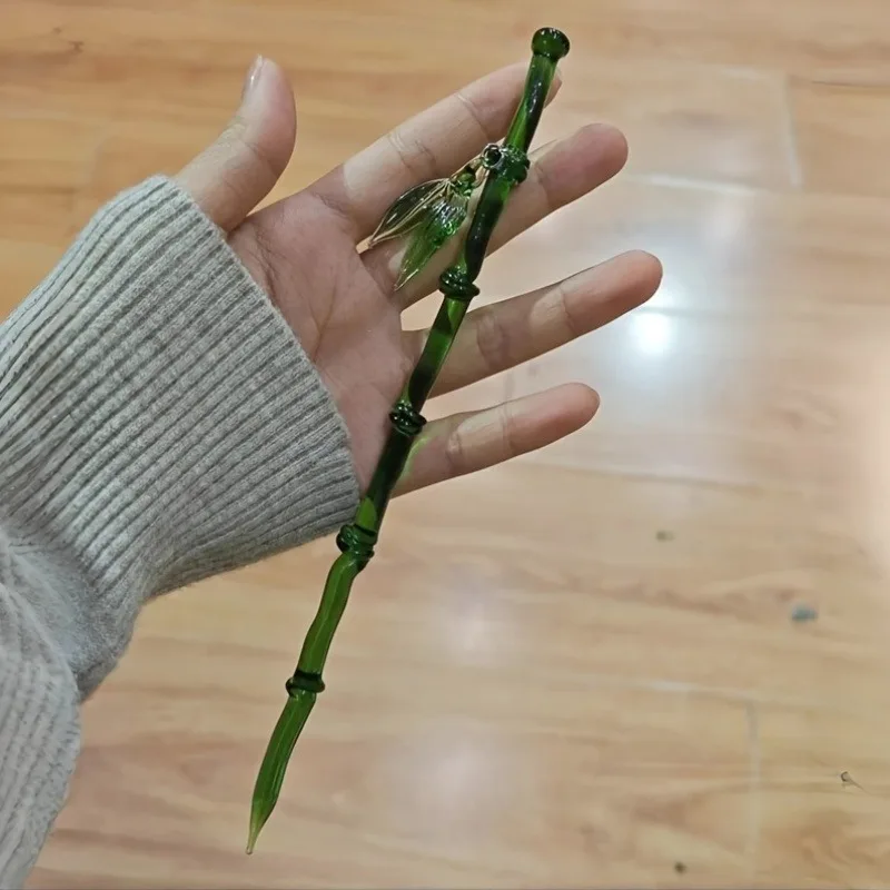2 Stück chinesische Mode-Haarnadel, Retro-Bambus-Scheiben-Haarnadel, hochwertiges Harzmaterial, geeignet für den täglichen Haarschmuck von Frauen – Detail 6
