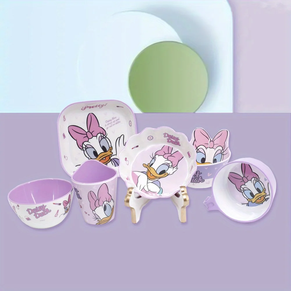 1pc Disney  Classic Cartoon Daisy Duck,incouding bowl,plate,cup to Family dinner,Christmas party tableware Classic Cartoon Daisy