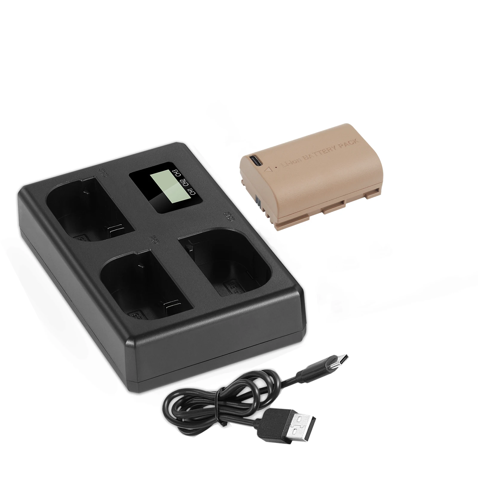 LP-E6NH LP-E6N Vervangende Batterij + Drie Kanaals Oplader Voor Canon EOS R R5 R6 5D IV 5DS R 7D 60D 70D 80D 90D Mark Camera - afbeelding 1