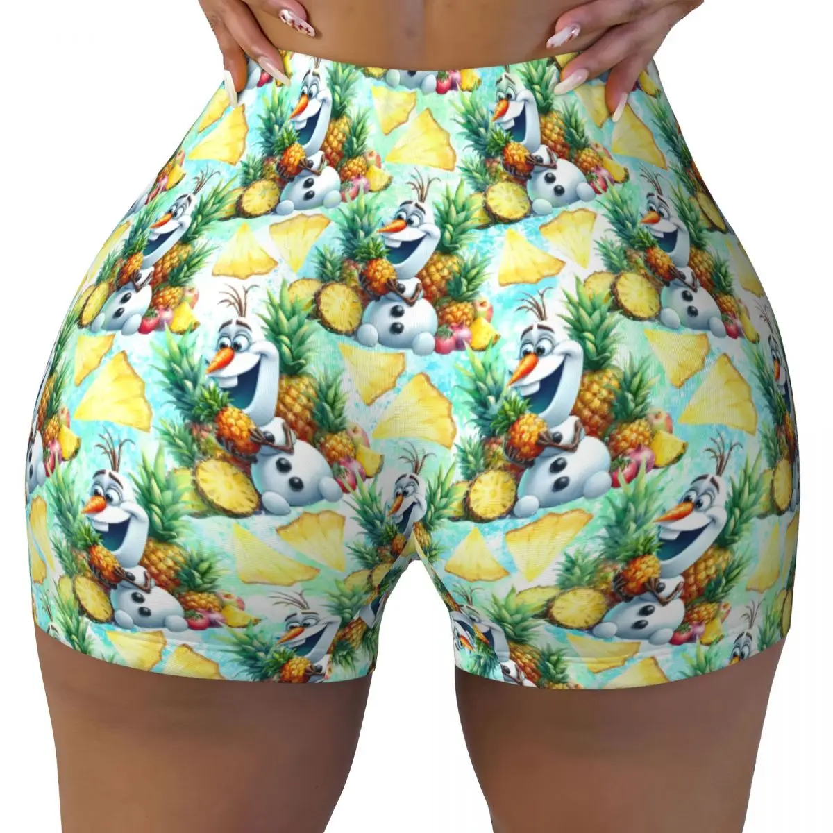 

Изготовленные на заказ теплые шорты для бега и волейбола с героями мультфильмов «Холодное сердце», женские классические шорты для йоги в тренажерном зале