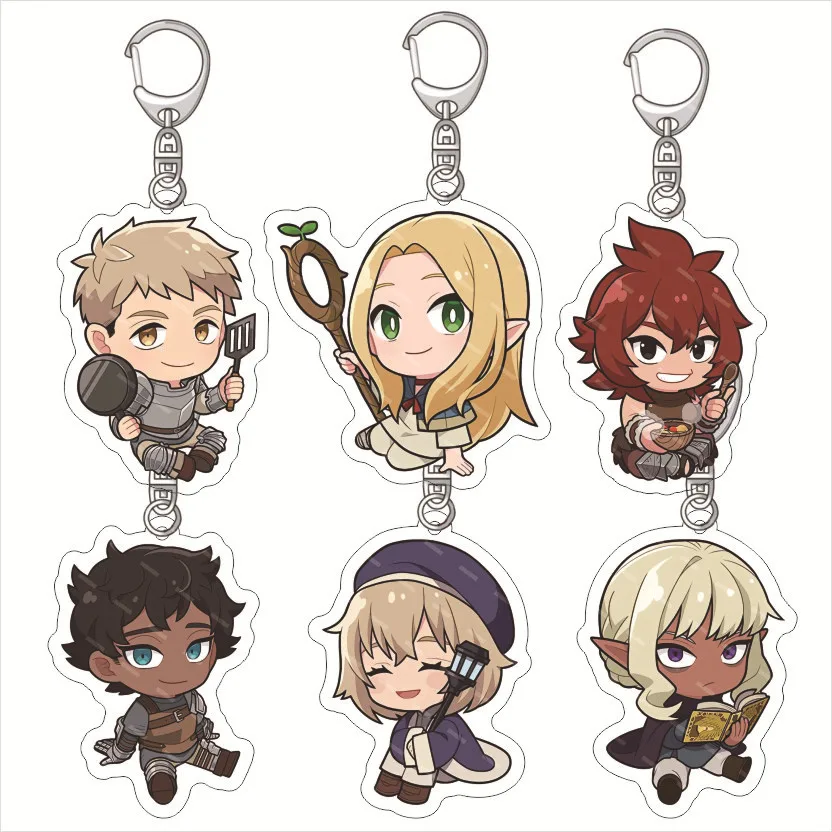 Marcille Donato Keychain Anime Delicious in Dungeon Cosplay Accessories Laios Touden Senshi Chilchuck Acrylic Keyring Pendant