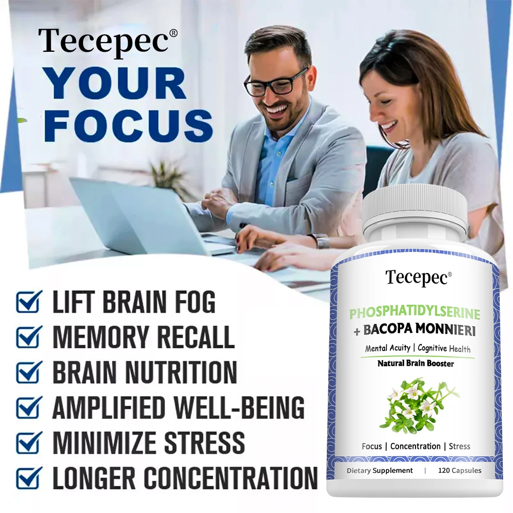 Natural Brain Supplement - Nootropic Booster, Supports Brain, Focus, Memory and Clarity - Non-GMO,120 Capsules