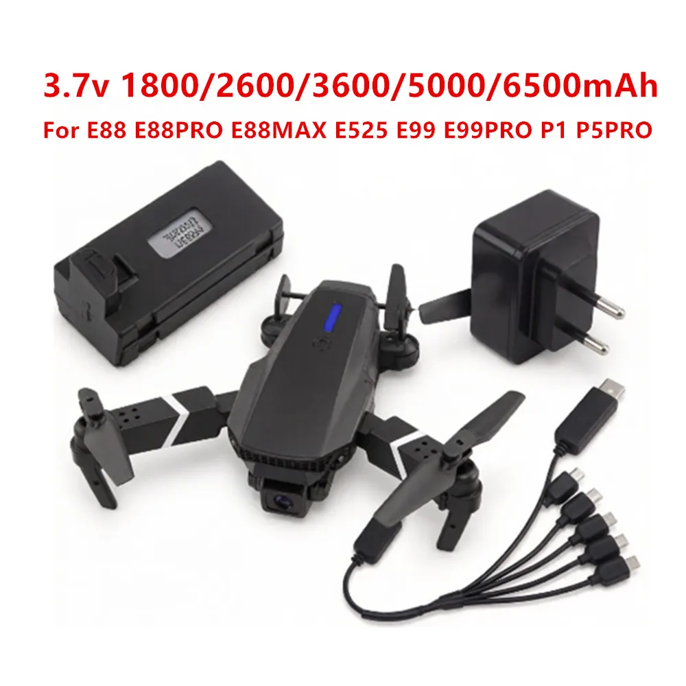 3.7V 1800mAh - 6500mAh Battery For E88 E88PRO E99 E525 P10 A13 S98 RC Quadcopter with Protection Circuit Rechargeable