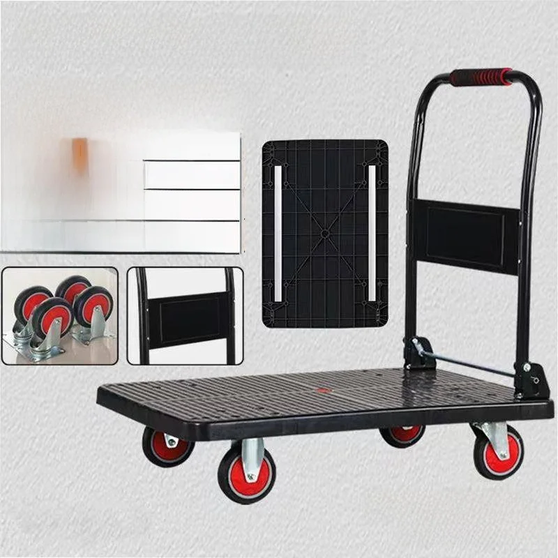 Portable Hand-Pulled Op Cart Small Pusart Goods Transport Hand-Pulled Flaed Tra…