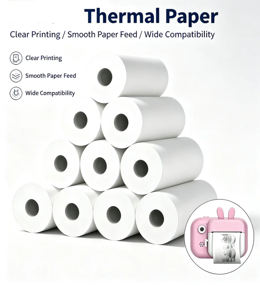 Термобумага 57x25 мм, белая/цв – обзор и цена Mini Pocket Thermal Printer Paper Roll