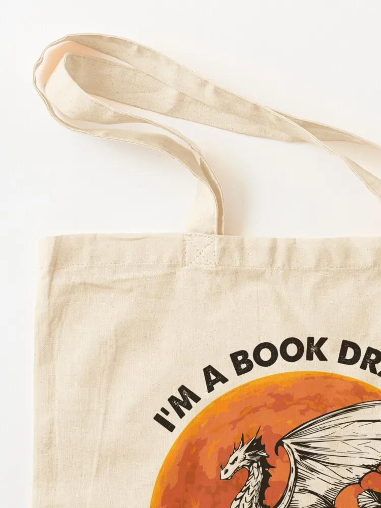 I'm A Book Dragon Not A Worm Tote Bag Custom bag Canvas bag for women canvas tote bags handbag