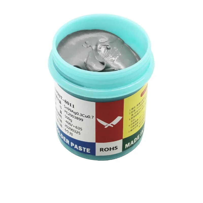 500g high-temperature 217~227℃ solder paste 0307 environmental protection solder paste 0.3 silver factory outlet Sn99Ag0.3Cu0.7