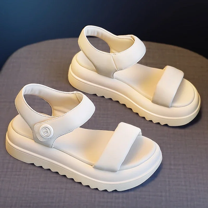 2023 Lady Summer Thick Platform Sandals Women Flat Sandals Summer Flip Flops Comfortable Sports Sandals Women Walking Shoes