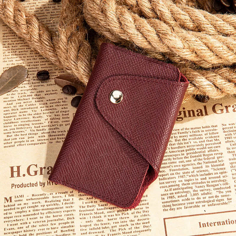 Genuine Leather Keychain Men Women Key Holder Organizer Pouch Cow Split Car Key Wallet Housekeeper Key Case Mini Card Bag Box