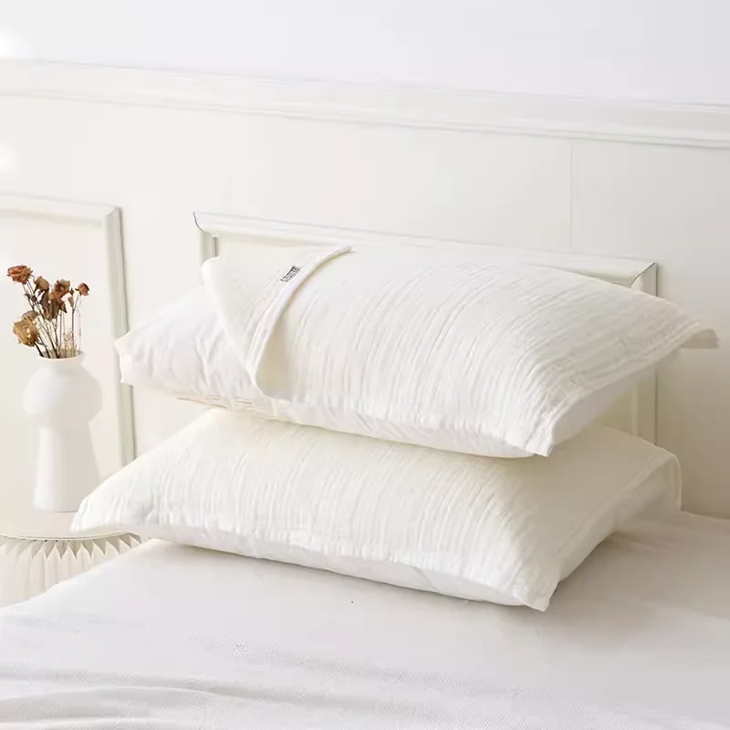 Pure Cotton Pillowcase Four Layers Gauze Soft Absorbent Breathable Home Use Single Person Pillow Towel High End Large Size Pair