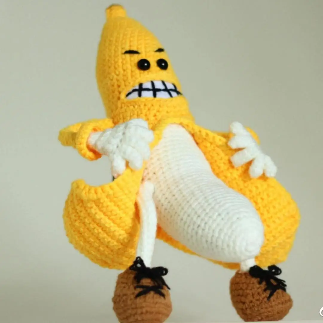 Fun Positive banana crochet, emotional support bananas, positive fruit dolls inspirational gift life decor, suitable for familie