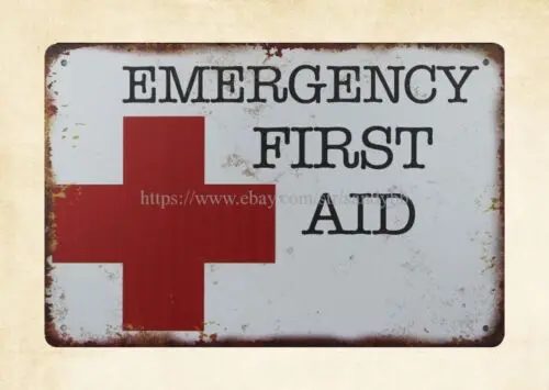 Emergency First Aid metal tin sign  metal wall decor 1pc sign