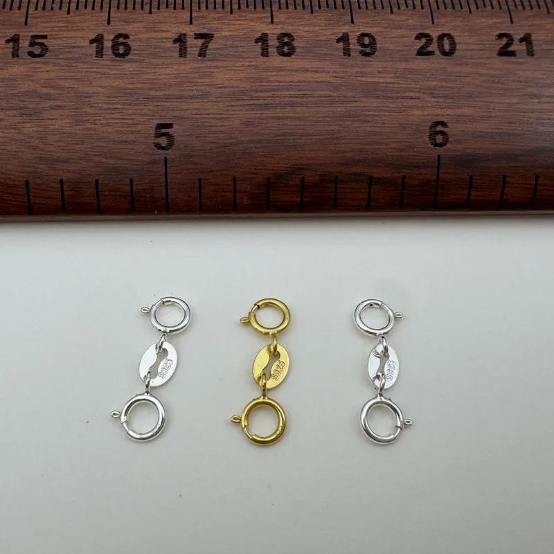 1 مجموعة الصلبة 925 فضة المشبك تمديد سوار 18K الذهب اللون DIY اكسسوارات صنع التعديل