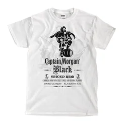 T-shirt Captain Morgan Black Rum White-spedizione veloce! Alta qualità!