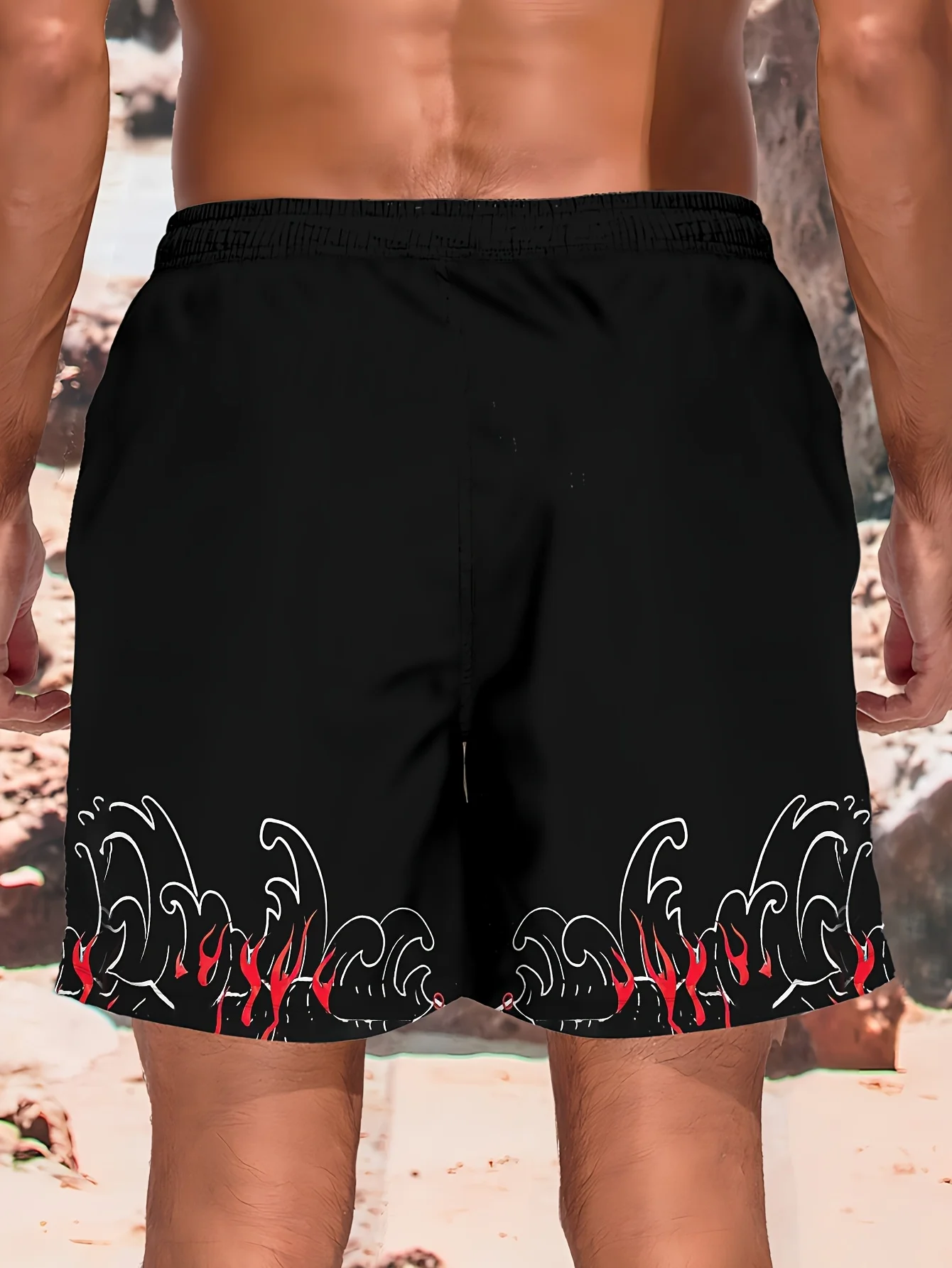 Adult Cool Dragon 3D-gedruckte, schnell trocknende, atmungsaktive Fitness-Shorts für Herren für Sommersport und Freizeithosen, Strandhosen – Detail 4