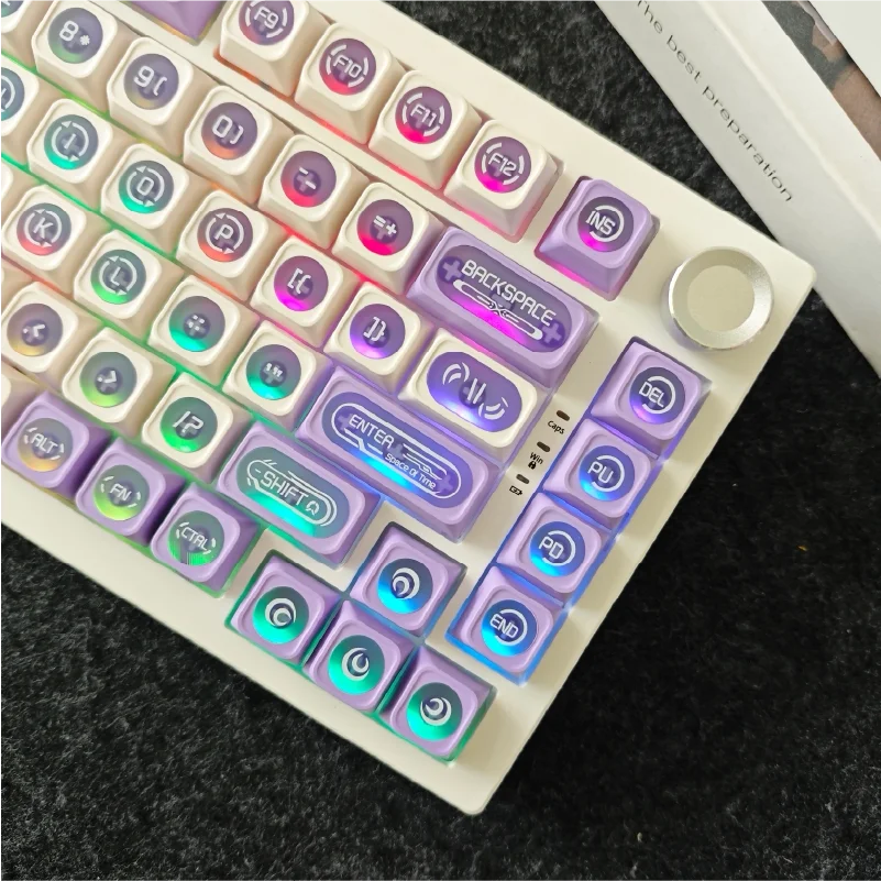 Purple Opal Max Personality Transparent Keycap Fit Wooting Bee Step from ace68 keys 87 keys 108