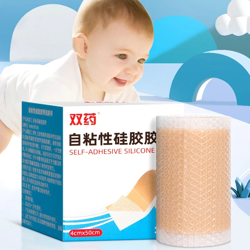 1 rotolo 4 cm × 0,5 m Correttore per orecchie per bambini Correzione per orecchie sporgenti per bambini Correttori estetici per orecchie in silicone Adesivo patch