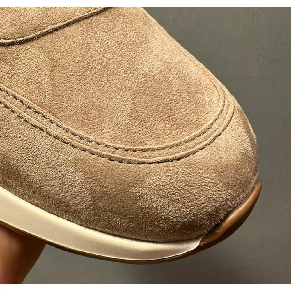 White Thick Sole Retro Casual Trainers, Soft Lightweight Footwear for Daily Walking Travel