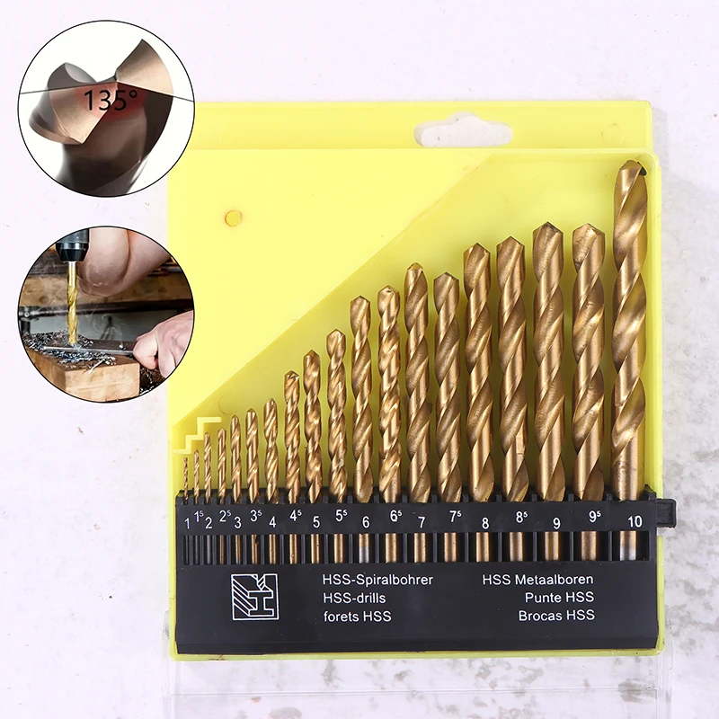 

19pcs M35 Cobalt Round Straight Handle Metric Drill Bit Set 1mm-10mm Drill Bits Suitable For Stainless Steel Hard Metal
