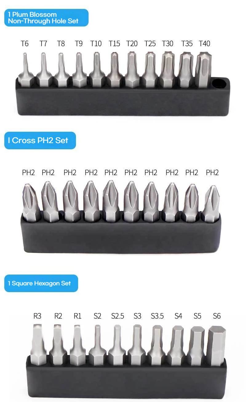 6-teiliges Magnetisches Schraubendreher-Bit-Set aus S2-Stahl, 35mm 1/4" Sechskant-Schaft JIS Kreuzbits, Auto- und Motorrad-Reparatur-Werkzeugset mit Aufbewahrung – Detail 6