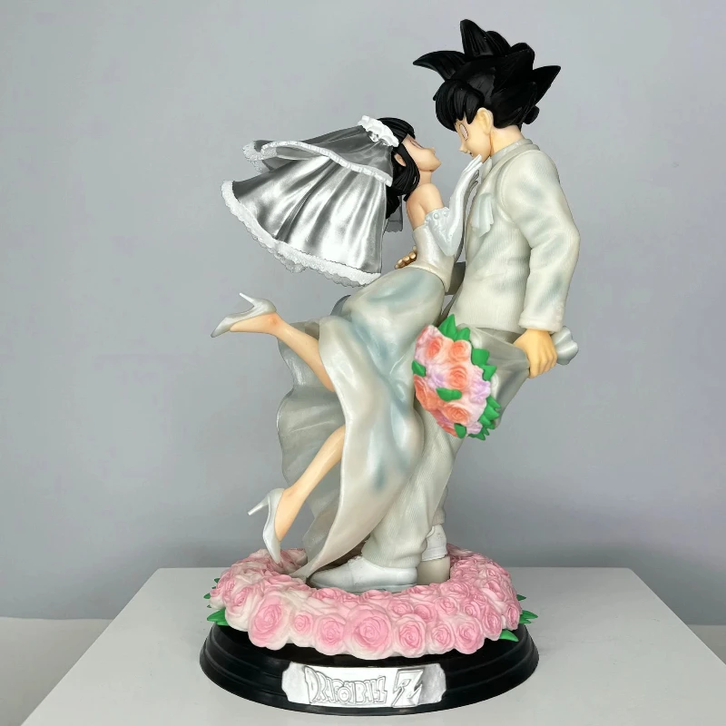Dragon Ball Goku Chi-Chi Figure Wedding Scene Gk Anime Statue Static Sculpture Model Desk Decor Collectible Gift Toy