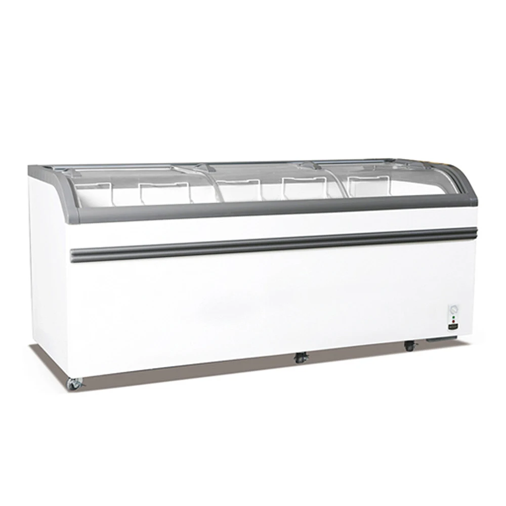 

Commercial Supermarket Glass Sliding Door Island Freezer Display Cabinet Large Storage Space Big Capacity Fresh