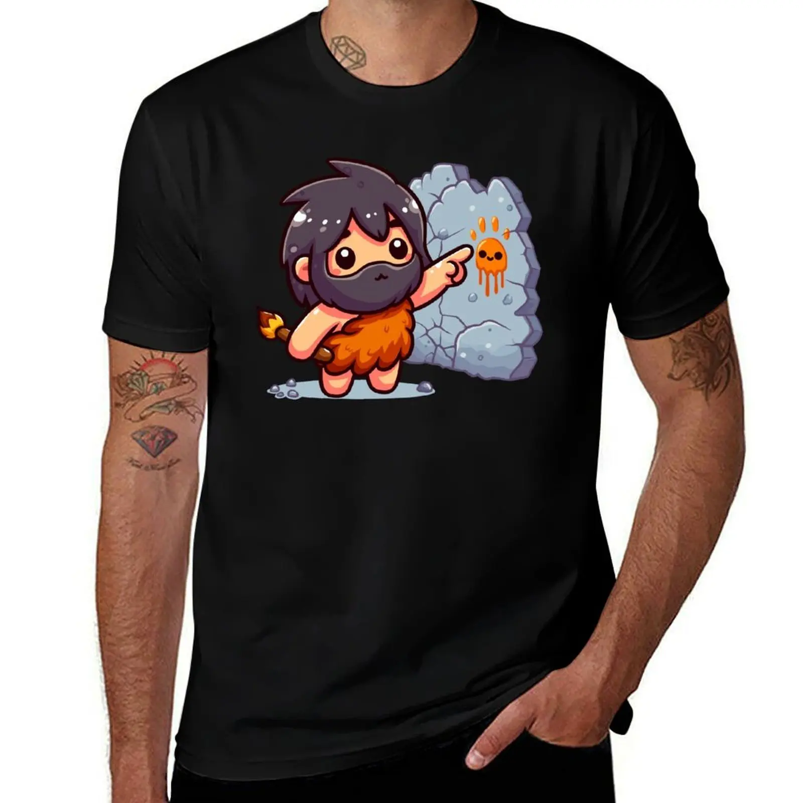 

Caveman Painting a Handprint T-Shirt new gifts and t-shirts vintage anime shirt funny costumes cotton t shirt men