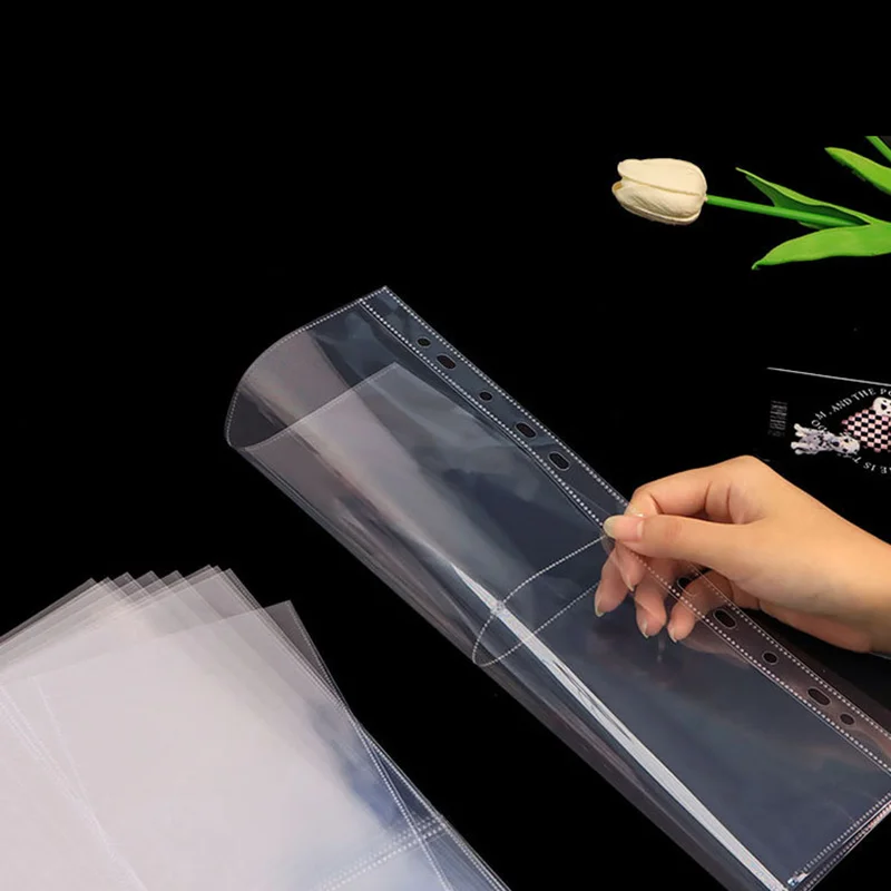 10 Sheet A4 Clear Photo Album Refill Pages Kpop Cards Protector Multiple Pockets PP Single-side for Postcard Photo Stamp Storage