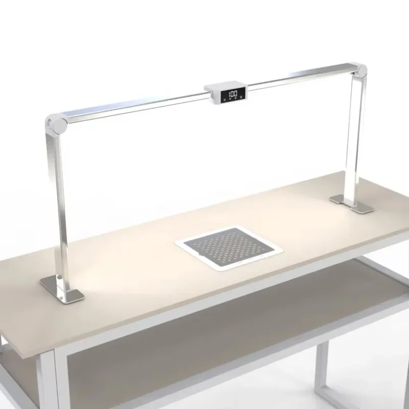 Super Bright Double Folding Desk Light Rectangular Nail Art Table Light Lamp with LCD Display Led Light for Nails Beauty