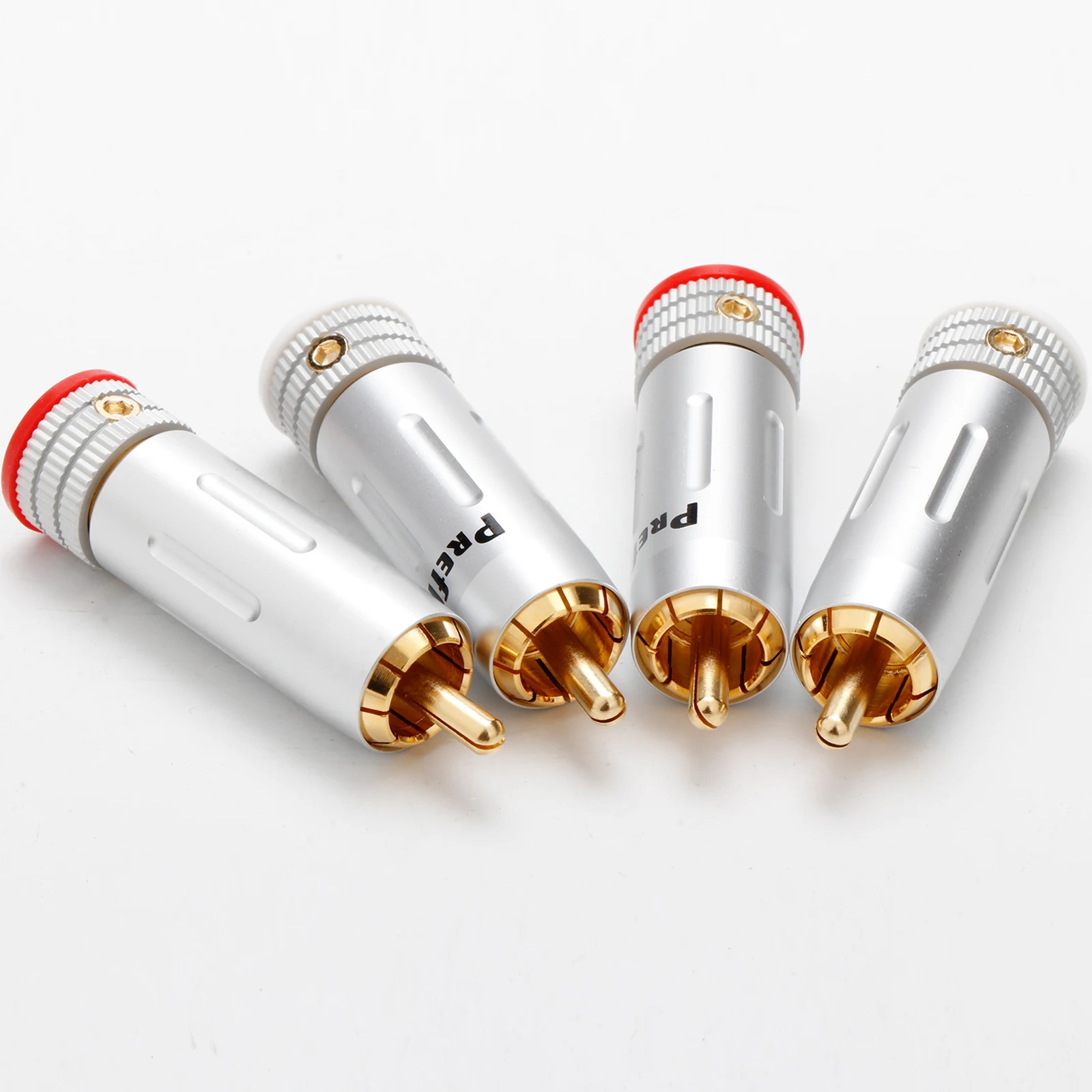 4pcs RCA Plug Gold Plated Audio Video Connector HIFI Audio RCA Self Locking Furutech RCA For Audio Cable Support  8.5MM Line