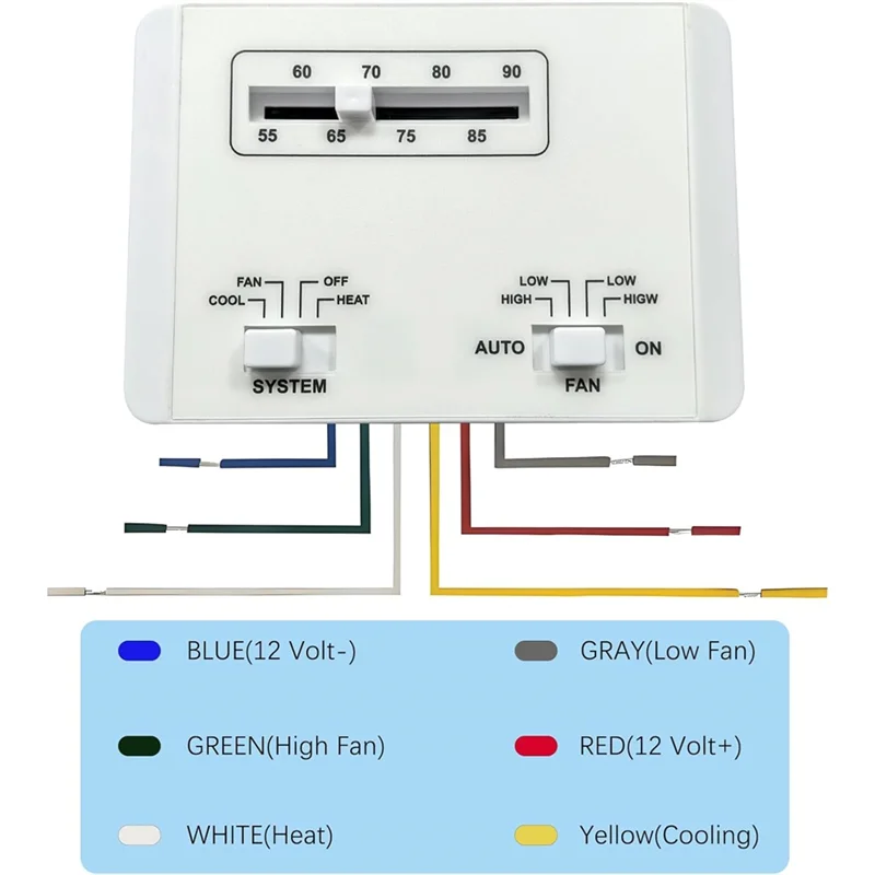 CQMF-For Mach Series RV Air Conditioner Thermostat, 7330G3351 Single Stage Heating/Cooling Control Unit