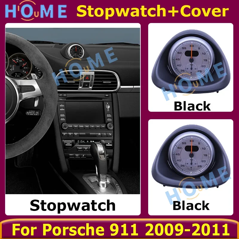 Car Interior Dashboard Stopwatch Decoration Clock Compass For Porsche 911 2009-2011