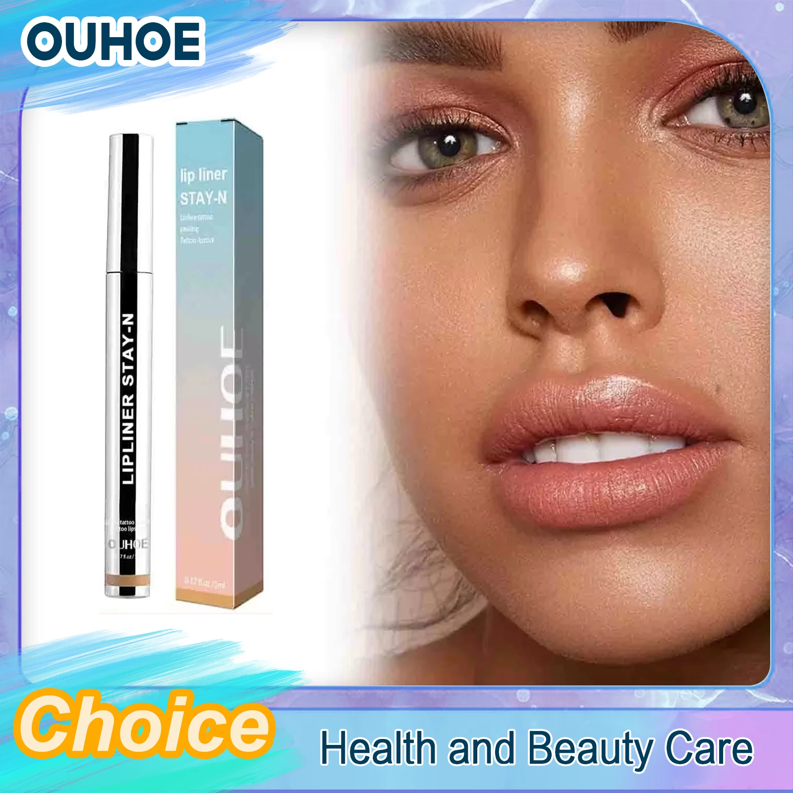 OUHOE Lip Liner Stay N Peel Marker Pen off Waterproof Long Lasting Lipstick Matte Plump Lines Smooth Contouring Lip Liner Tattoo