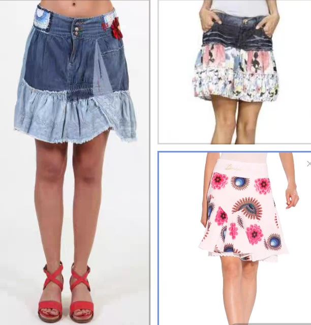 Foreign trade original single Spanish new print fashion slim-fit ladies skirt