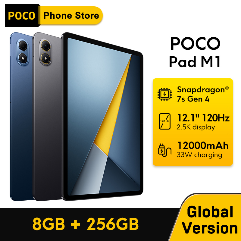  POCO PAD M1 Global Version Tablet Snapdragon 7s Gen 4 12.1" 120Hz 2.5K display 12000mAh Battery 33W Fast charging