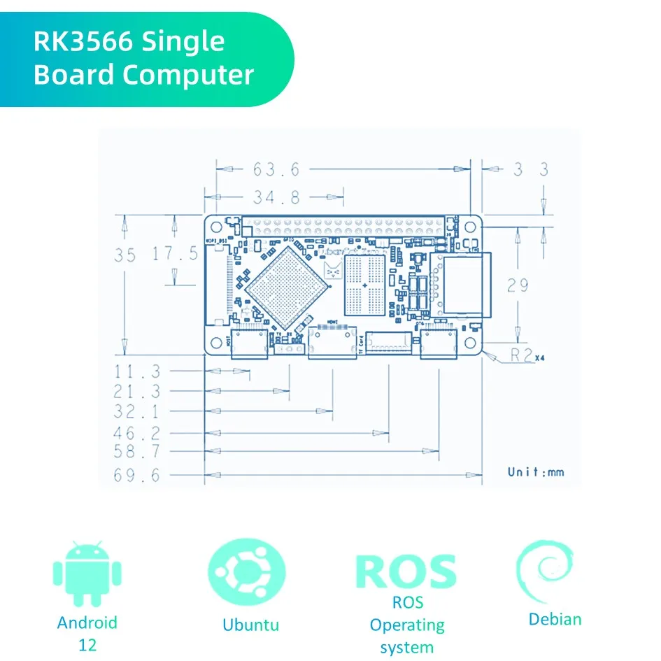 Rkrk3566 anakart ve İşlemci kiti Gigabit Ethernet RK3566 tek-kart bilgisayar DIY kiti elektronik NAS sunucusu