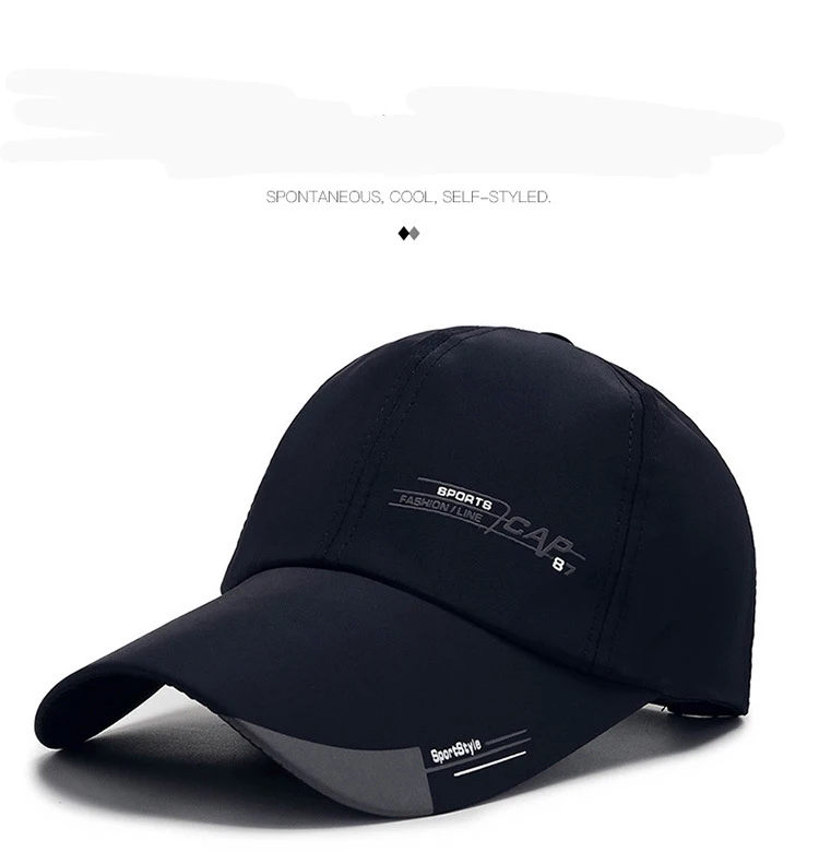 Lässiger Hut Baseball mütze Sport hut einfarbig einfache Baumwolle Sonnenhut lässige Mode Outdoor-Hut für Hip Hop Männer und Frauen – Detail 1
