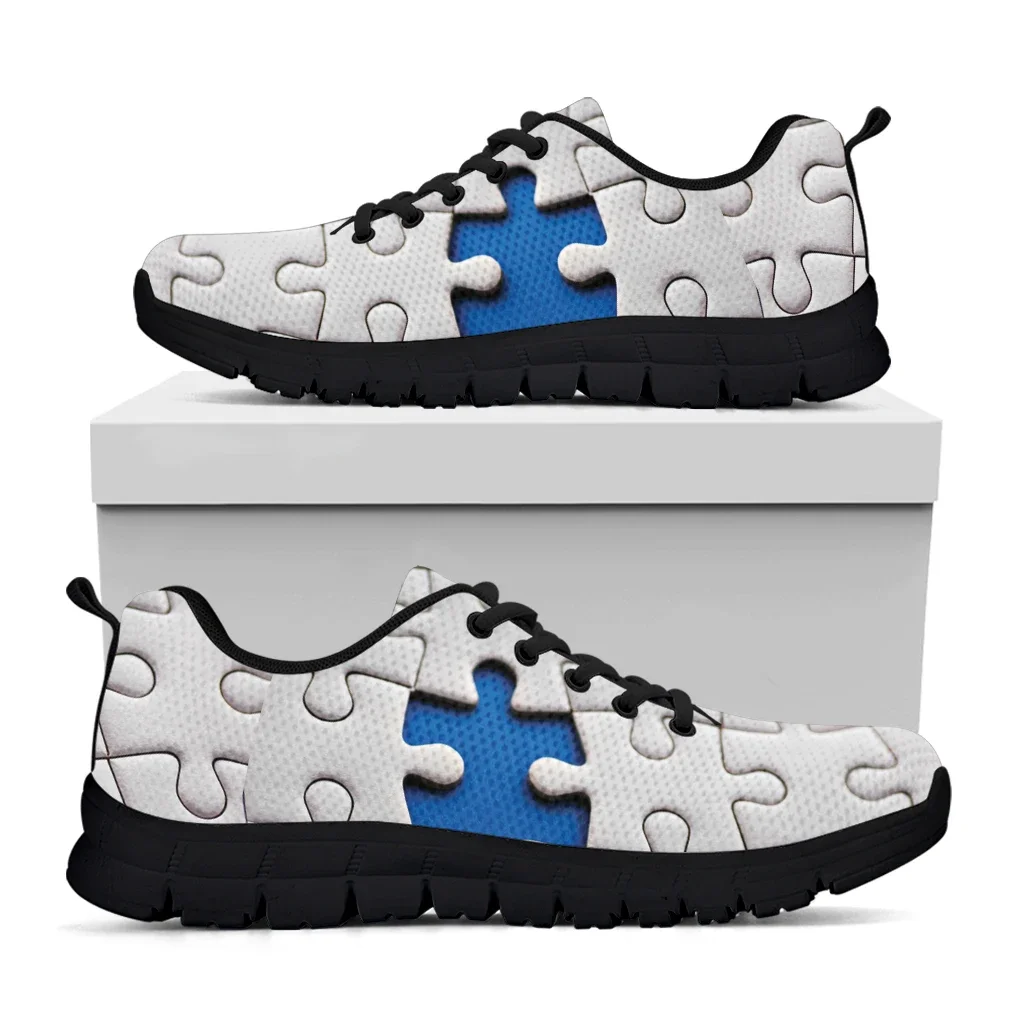 Autism Awareness Designs Luxury Brand Sneakers Puzzle Print Footwear World Autism Awareness Day Casual Sneaekrs