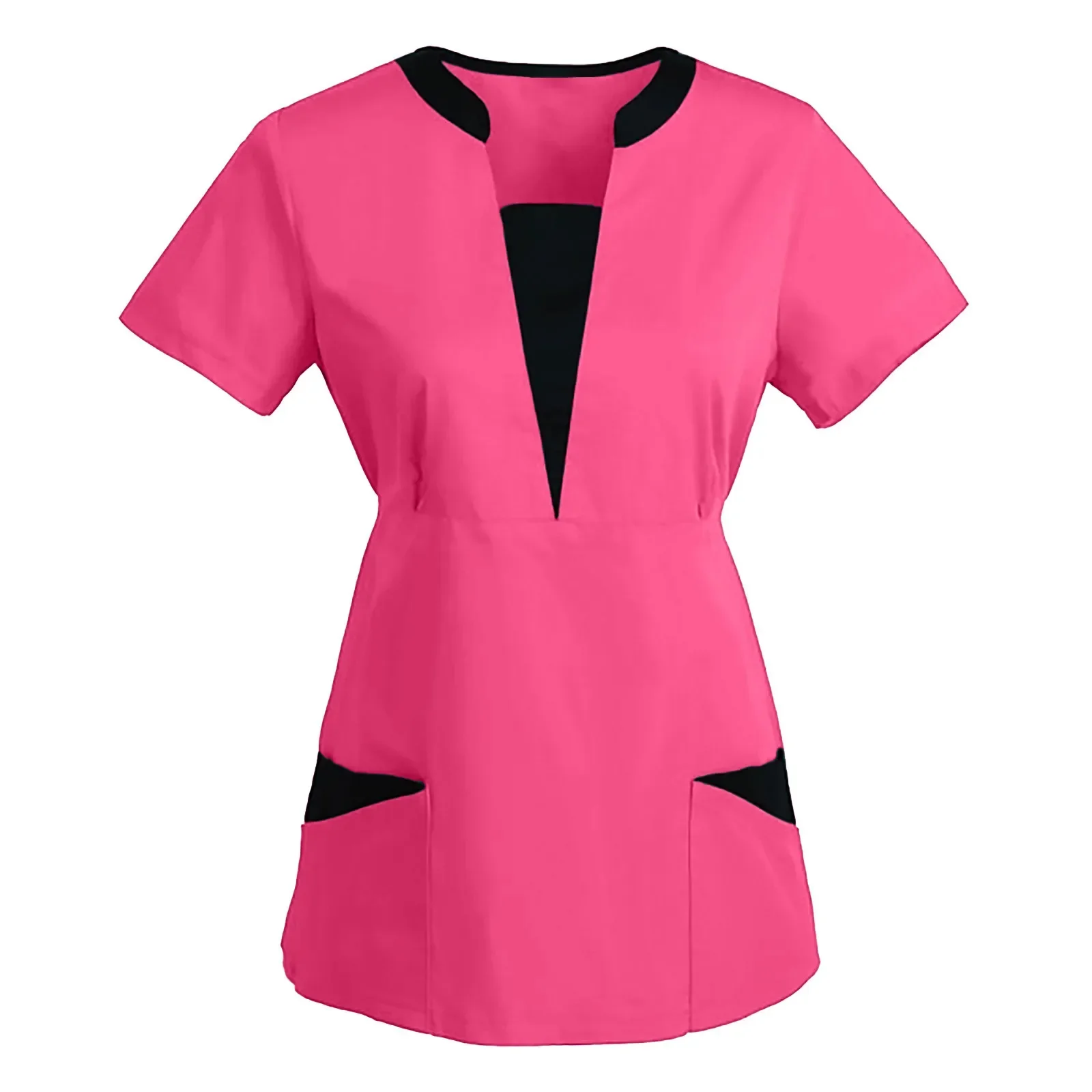 Qualità elastica alta sala operatoria Spa donna uniforme medica Top manica corta infermiera medico Top pantaloni Jogger scrub Top