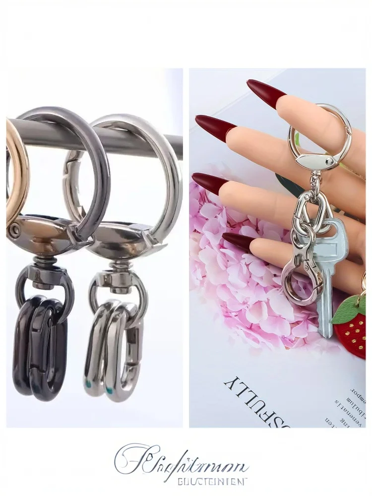 Drehbarer Karabinerhaken mit 2 Stück Federring-Schlüsselanhänger-Clips für DIY-Bastelarbeiten, Lanyard-Herstellung, Schlüsselring – Detail 9