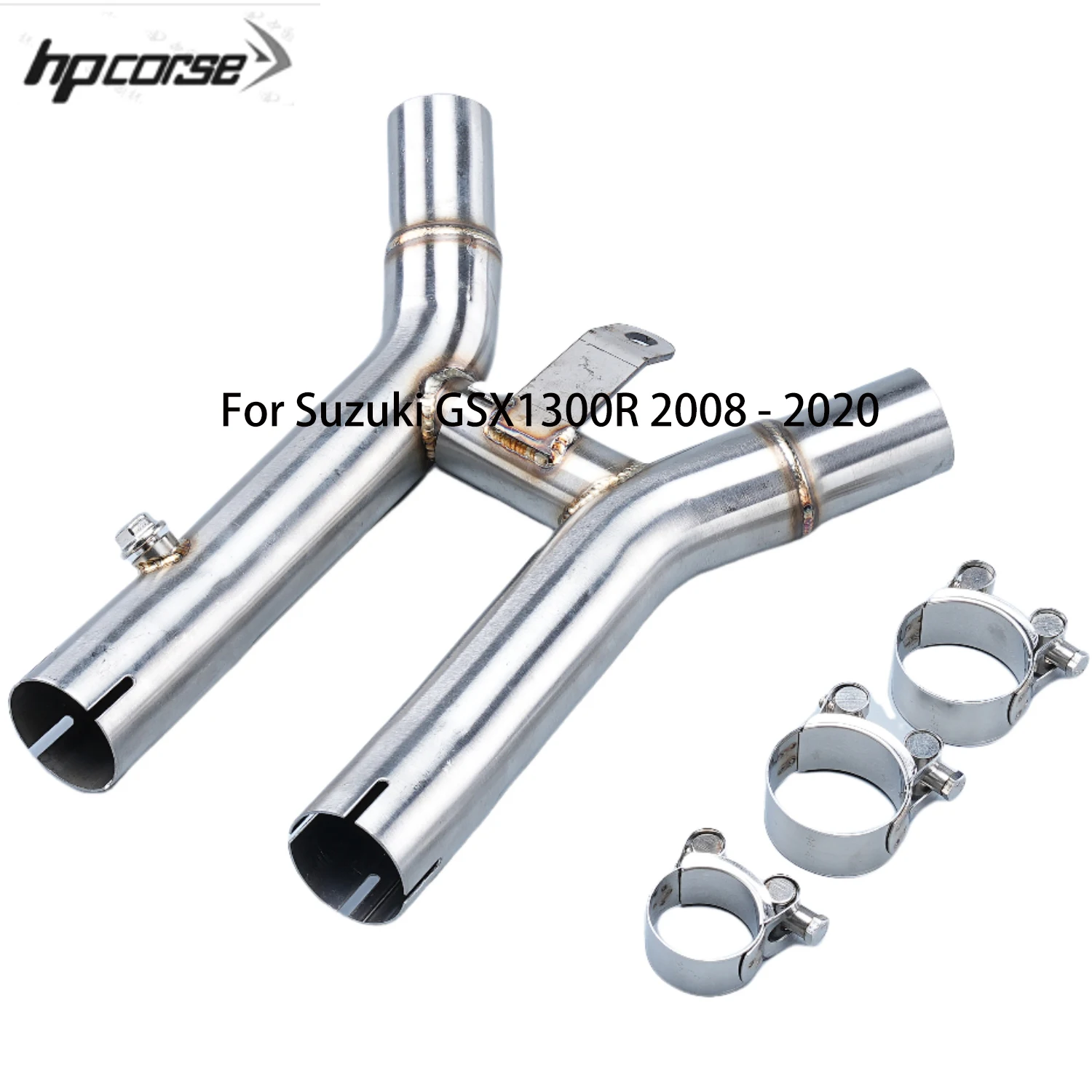 Motorcycle Exhaust Escape Modify Left Right Side Link Pipe Connect For SUZUKI Hayabusa GSX1300R GSXR1300 2008 - 2020 51mm Muffer