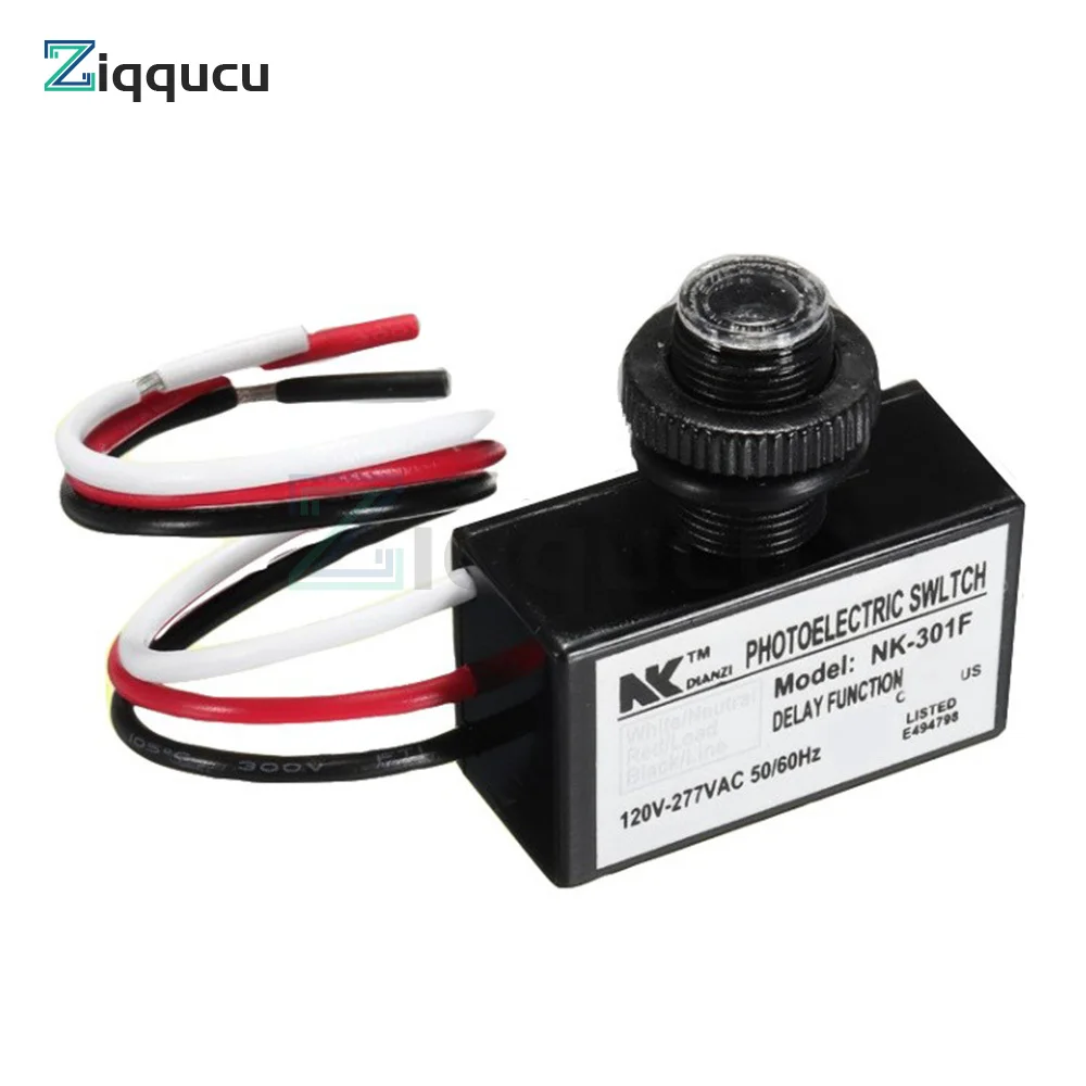 AC 120V Dusk to Dawn Sensor Photoelectric Switch Light Photocell Sensor Lighting Switch NK-301F Current Photoelectric Switch