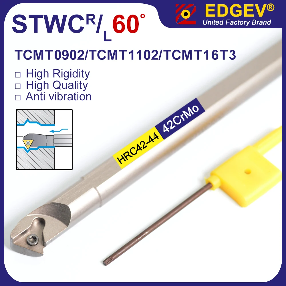 

60 градусов S08K S10K S12M S16Q STWCR109 STWCL09 токарный станок с ЧПУ TCMT 090202 090204 TCMT110204 STWCR держатель внутреннего токарного инструмента