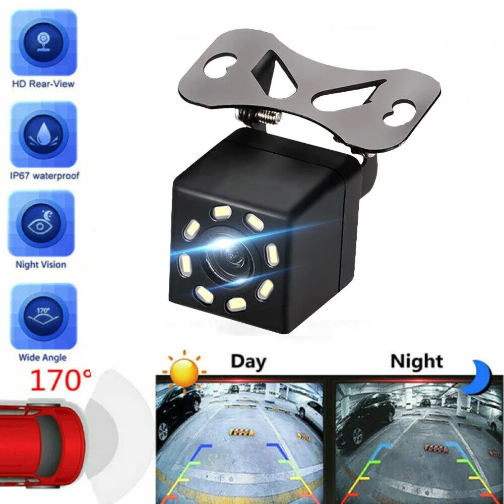 

HD Автомобильная камера заднего вида, широкоугольная камера заднего вида, Автомобильная камера заднего вида, резервная камера заднего вида, 4 светодиода, 12 светодиодов, камера ночного видения для парковки