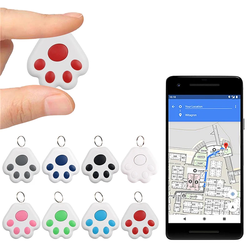 Mini Cute Cat's Paw Car GPS Tracker Bluetooth 5.0 Anti-Lost Device Pet Kids Bag Wallet Tracking Smart Finder Locator Accessories