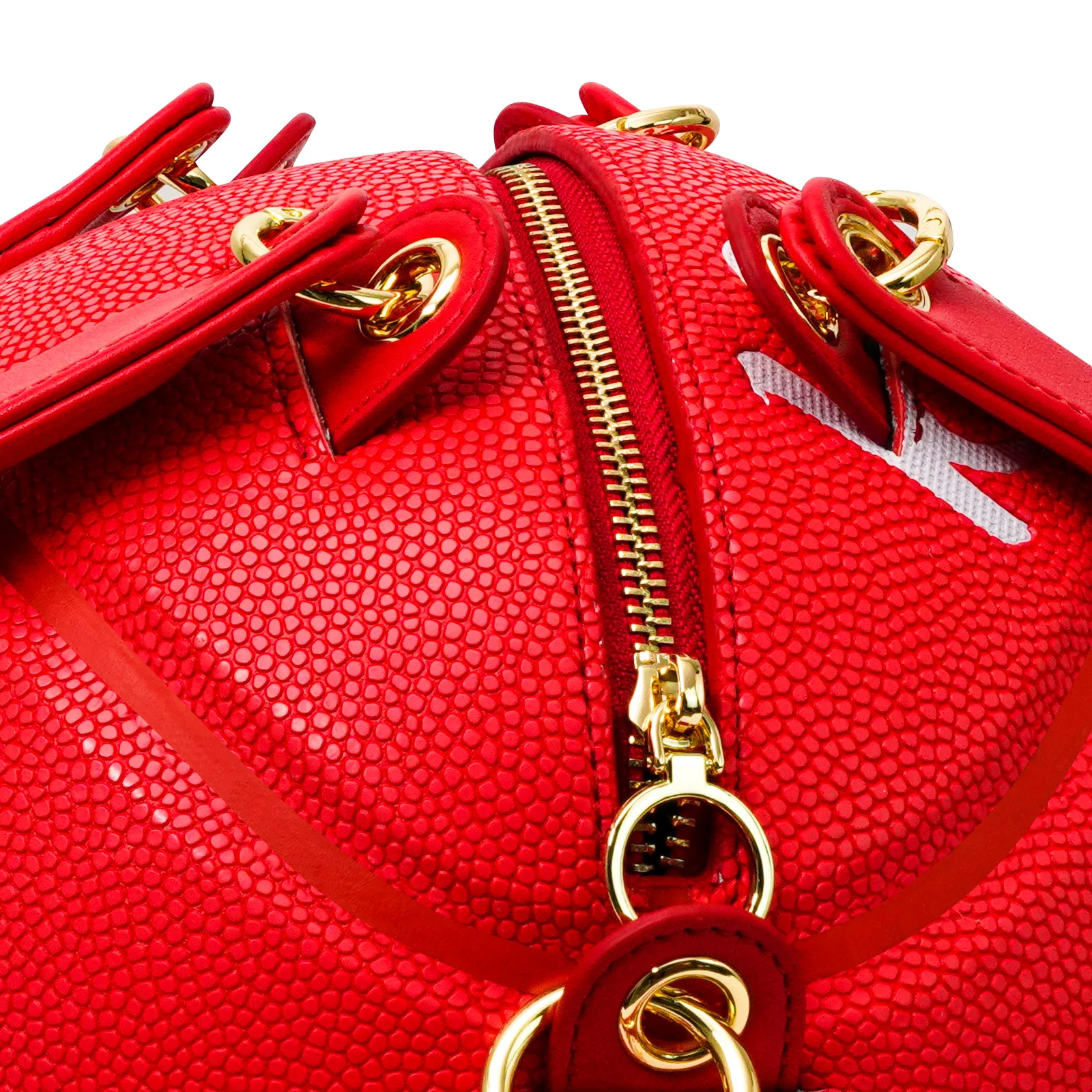 Kuangmi Unique Basketball Shaped Crossbody Bag PU Handbag for Girl Women, Trendy and Cool Street Style Accessories